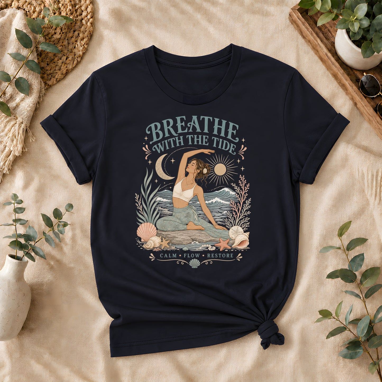 Coastal Calm Yoga T-Shirt