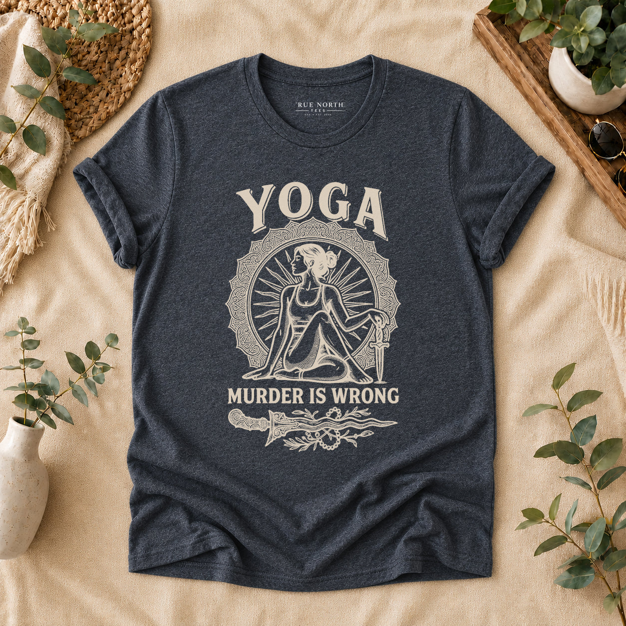 Yoga Because Murder Is Wrong Retro Graphic Tee