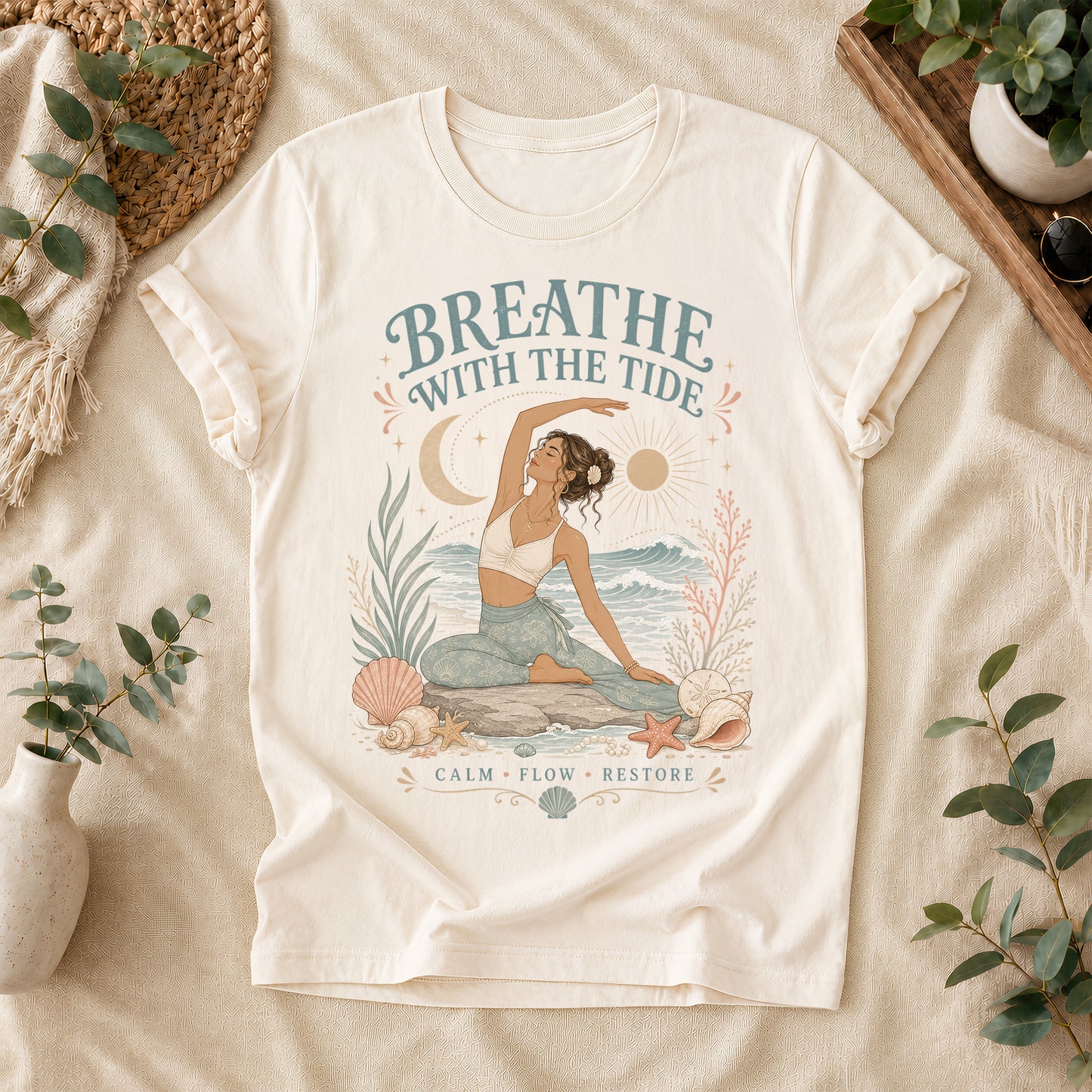 Coastal Calm Yoga T-Shirt