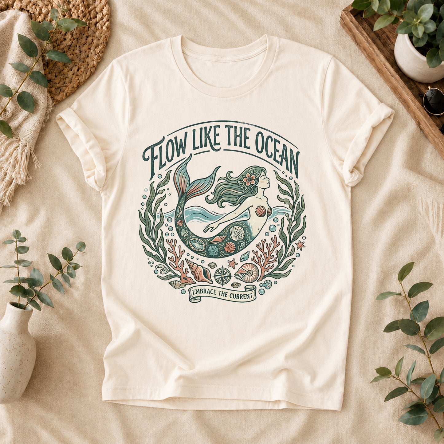 Flow Like the Ocean Mermaid Tee