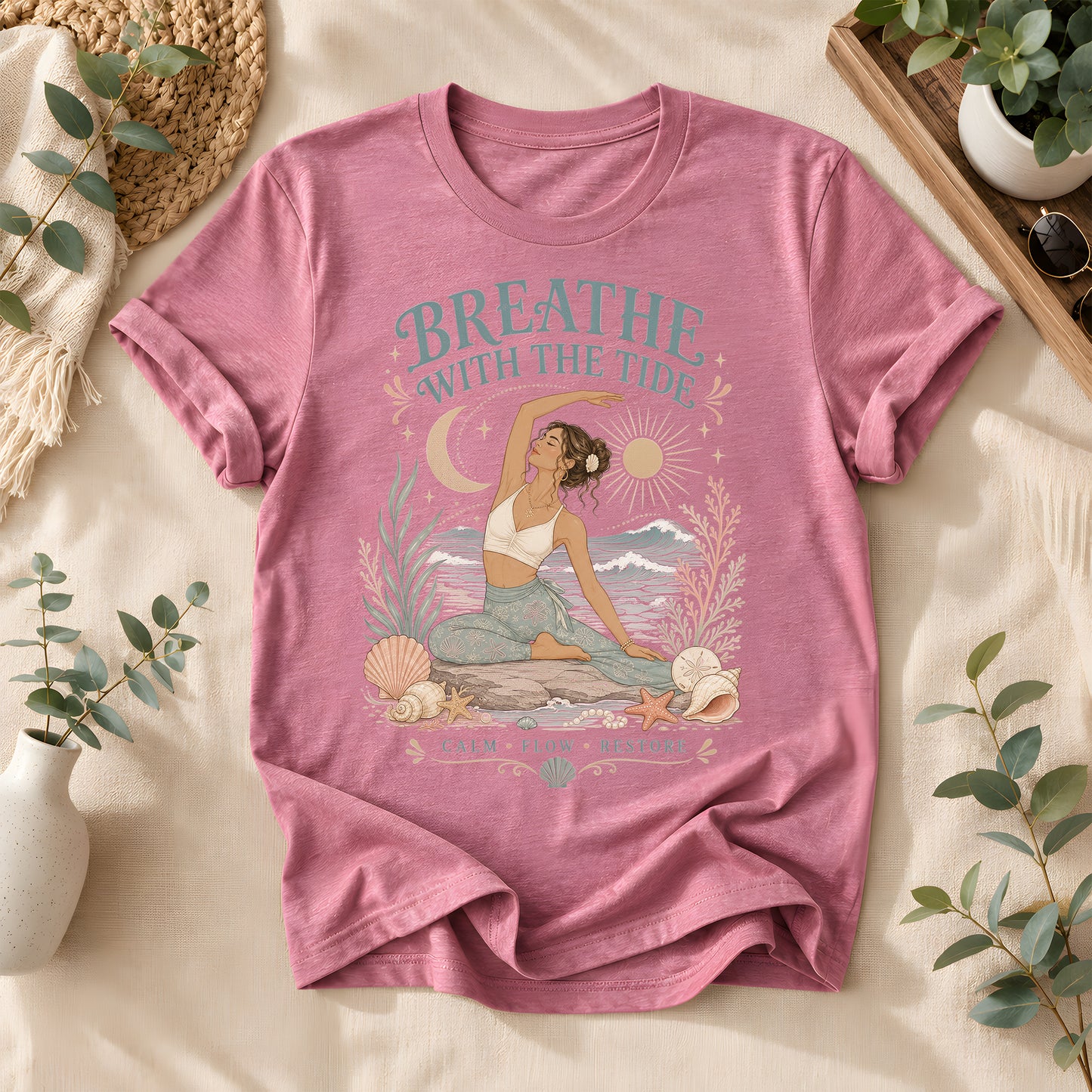 Coastal Calm Yoga T-Shirt