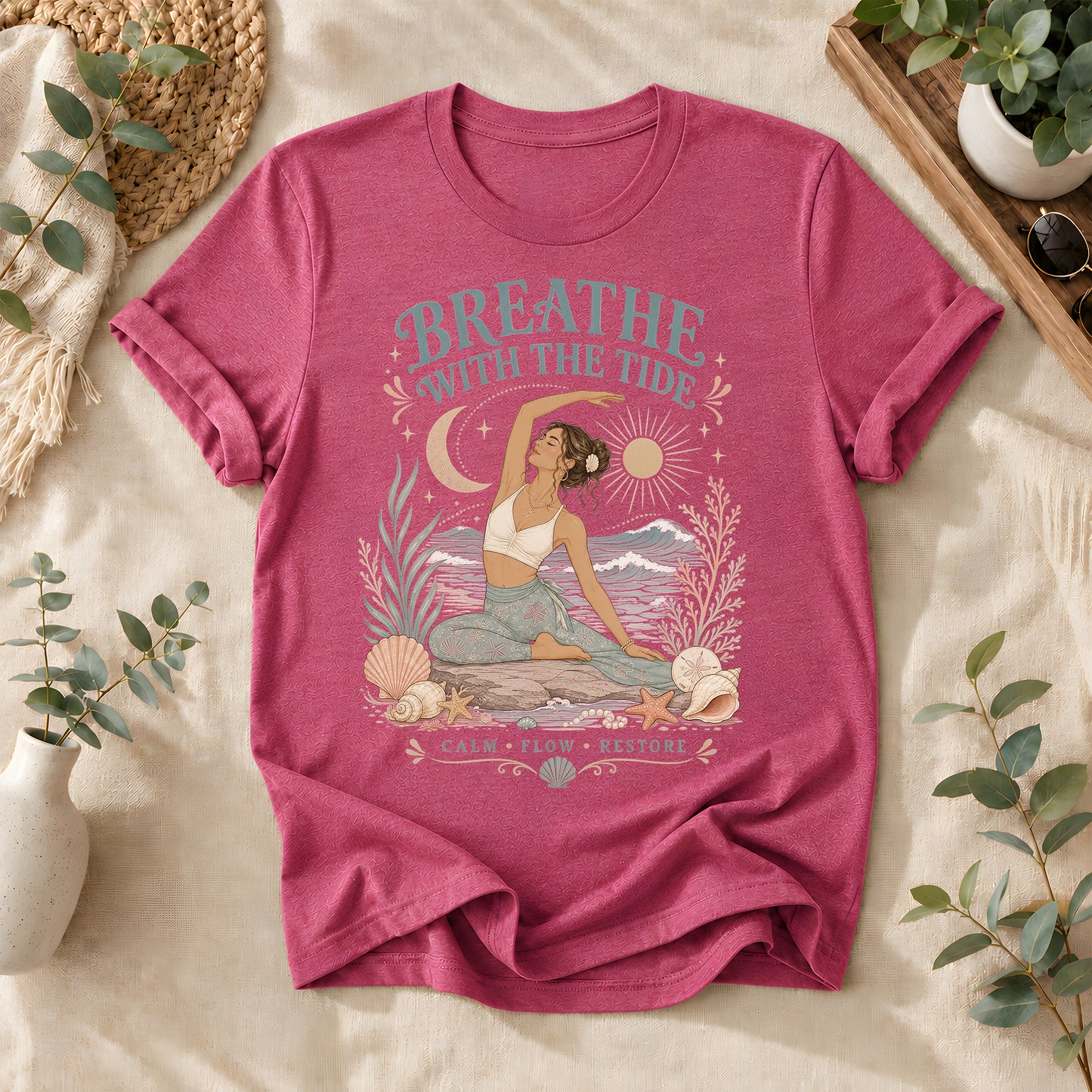 Coastal Calm Yoga T-Shirt