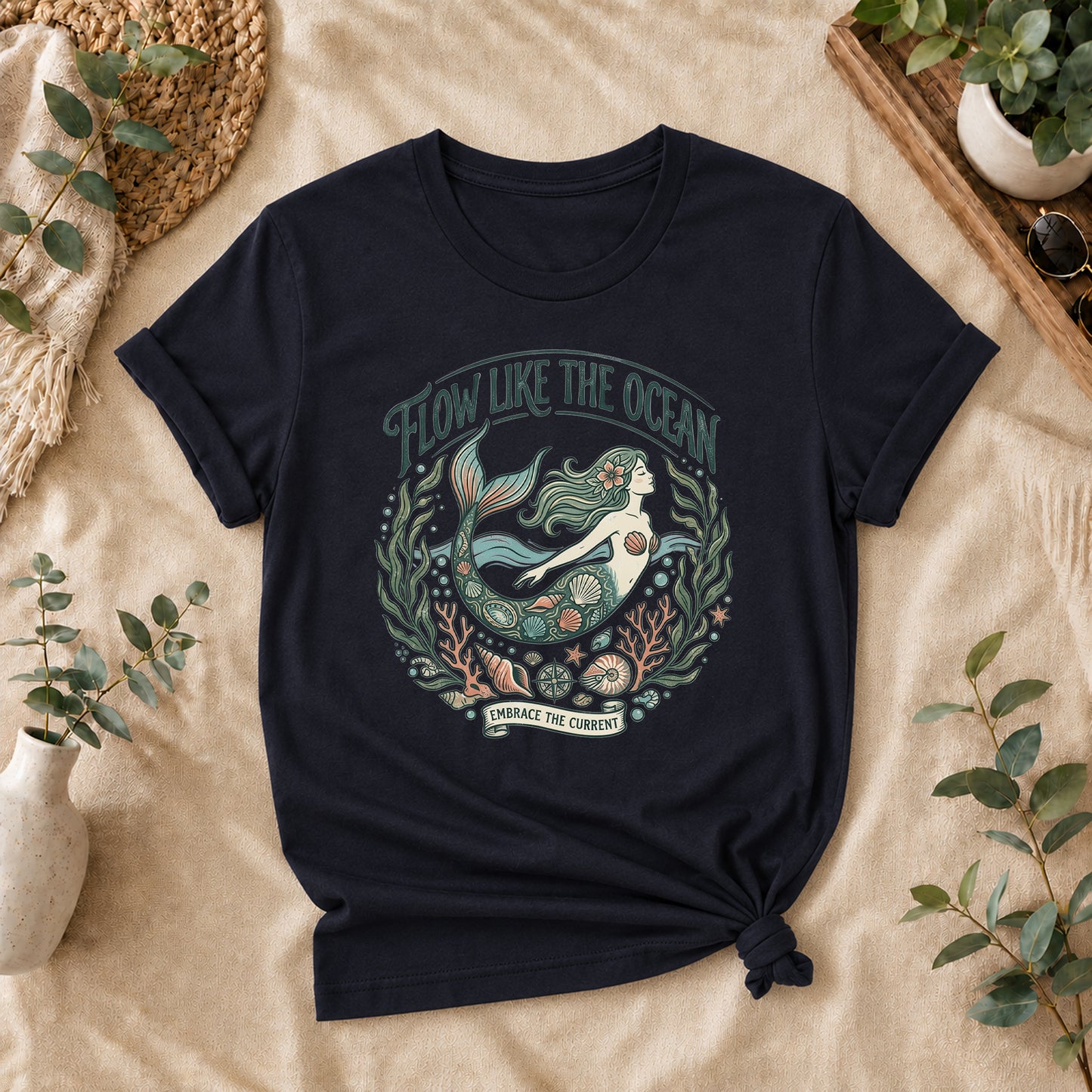 Flow Like the Ocean Mermaid Tee