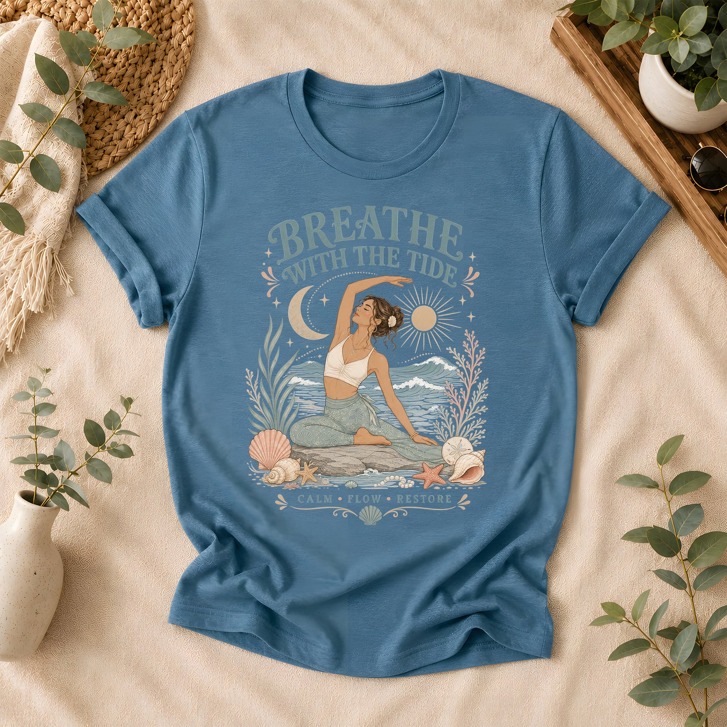 Coastal Calm Yoga T-Shirt