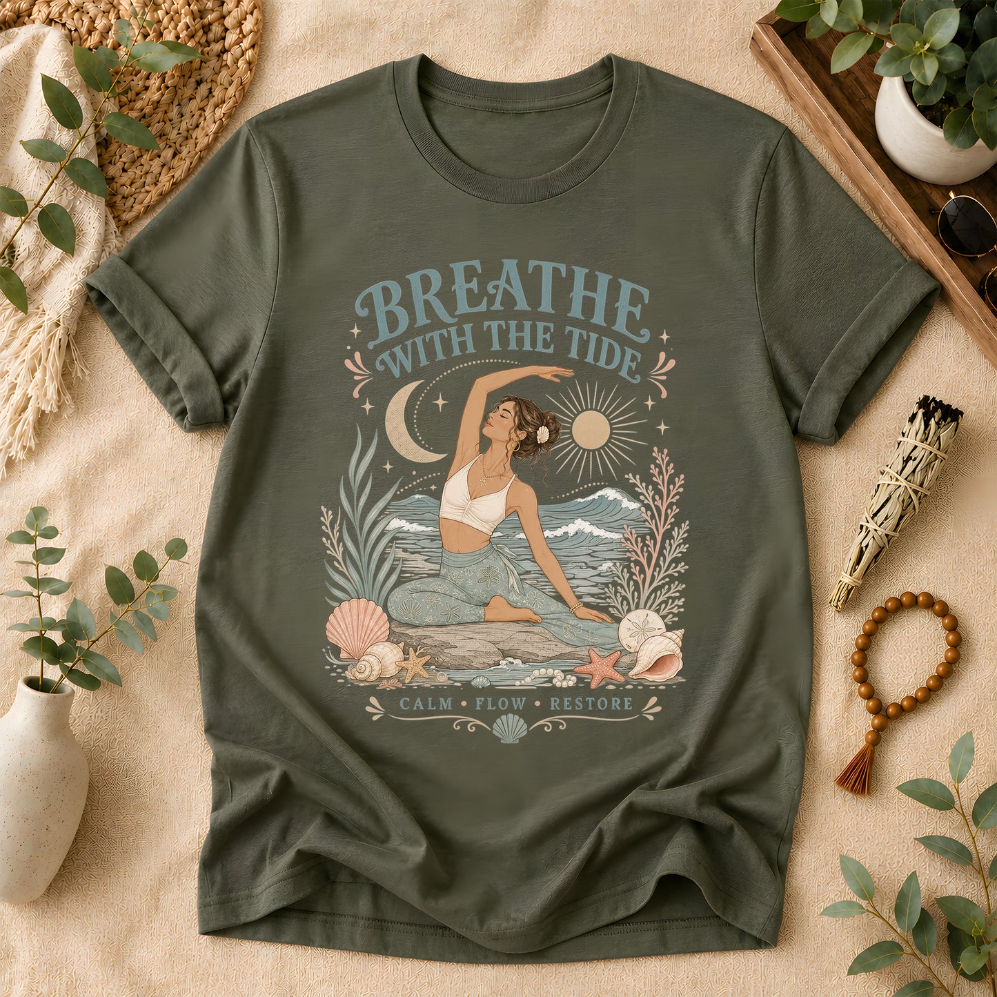 Coastal Calm Yoga T-Shirt
