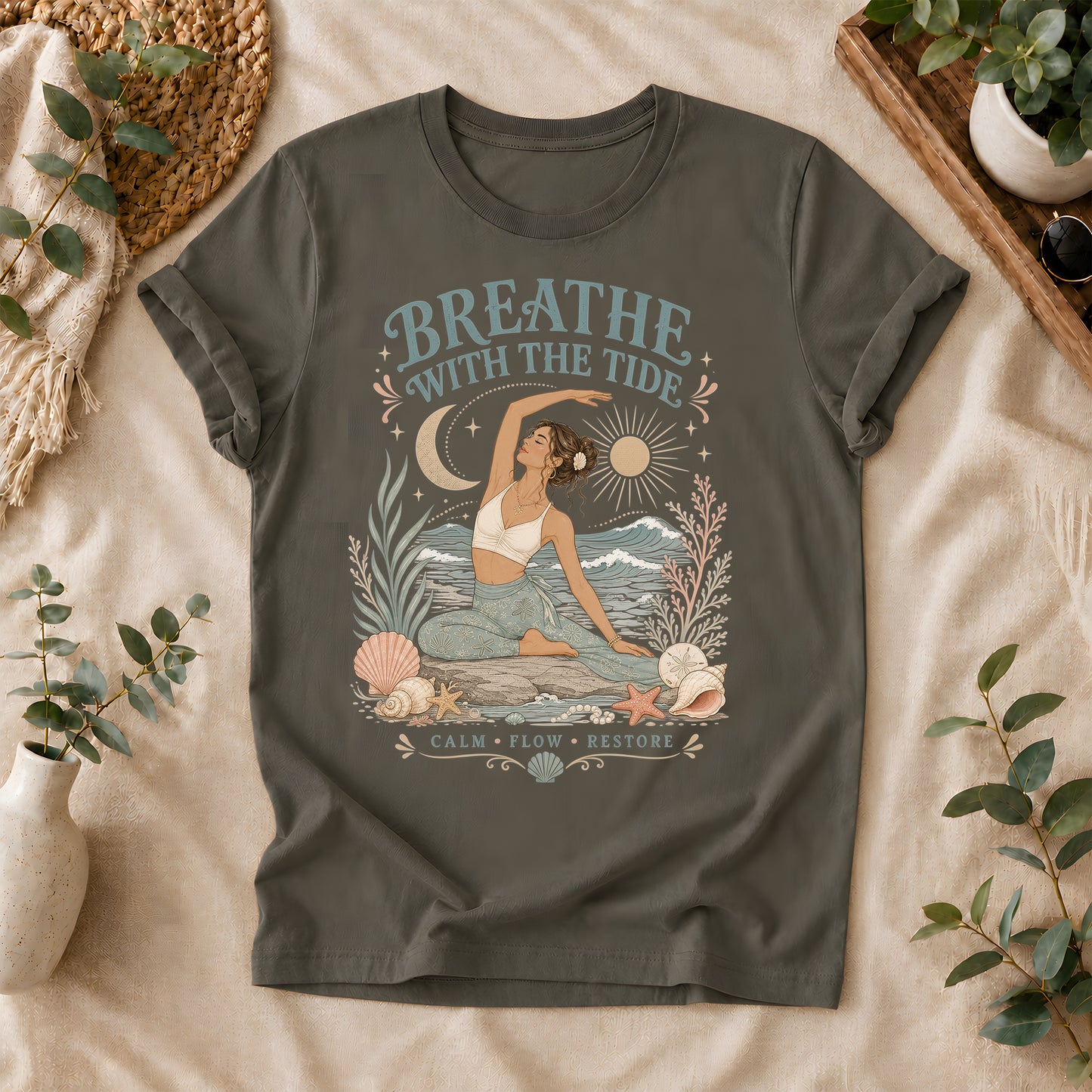 Coastal Calm Yoga T-Shirt
