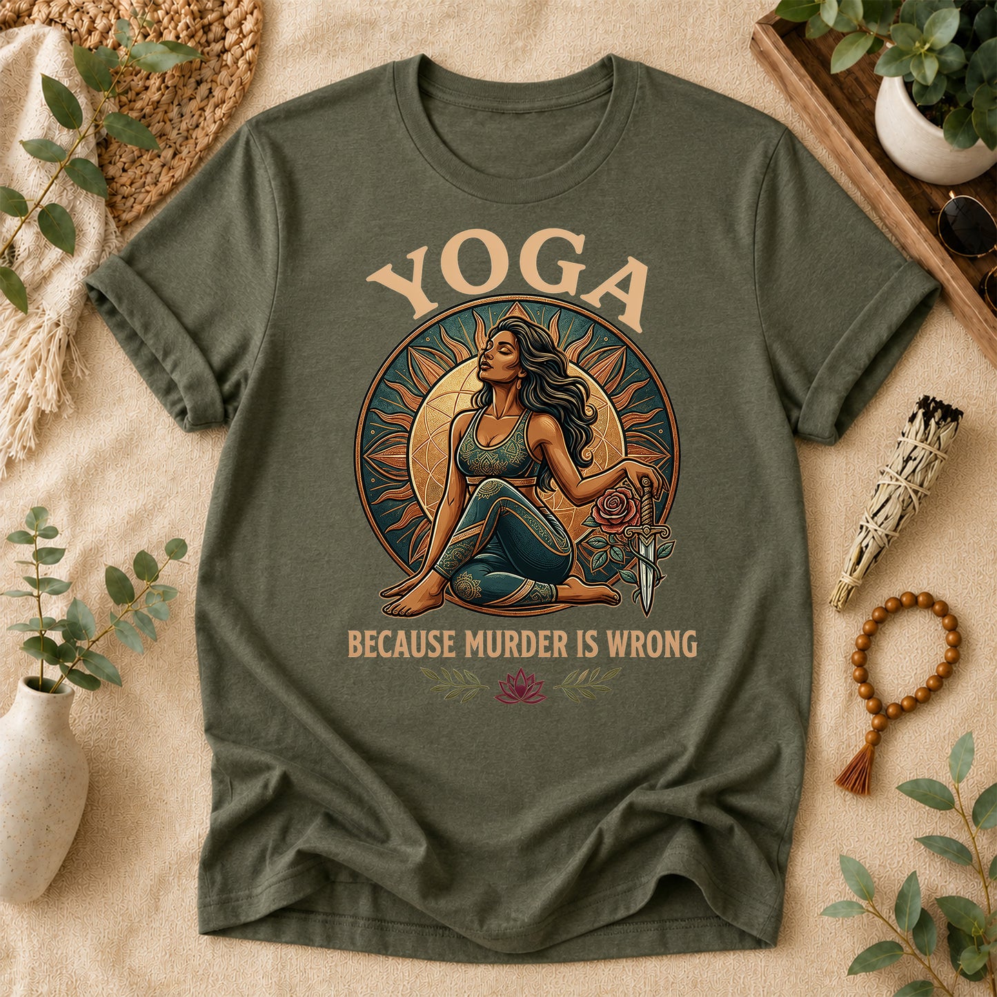 Funny Yoga Warrior Graphic Tee